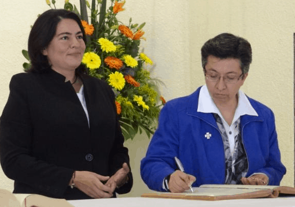 Sisters Adriana and Teresa Maya sign the Congregational Register indicating her Final Profession of Vows.