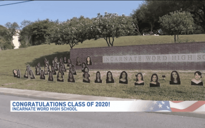 Incarnate Word High School places 107 pictures in front of campus for 2020 commencement